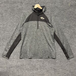 Fanatics Pro Line Baltimore Ravens 1/4 Zip Pullover Men's L Gray Sweatshirt NFL
